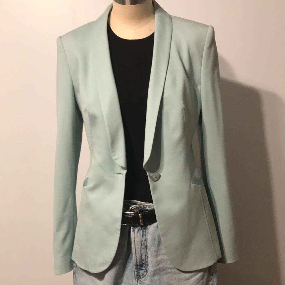 Ted Baker Green Blazer Shawl Collar Tailored Fit. Size US 4